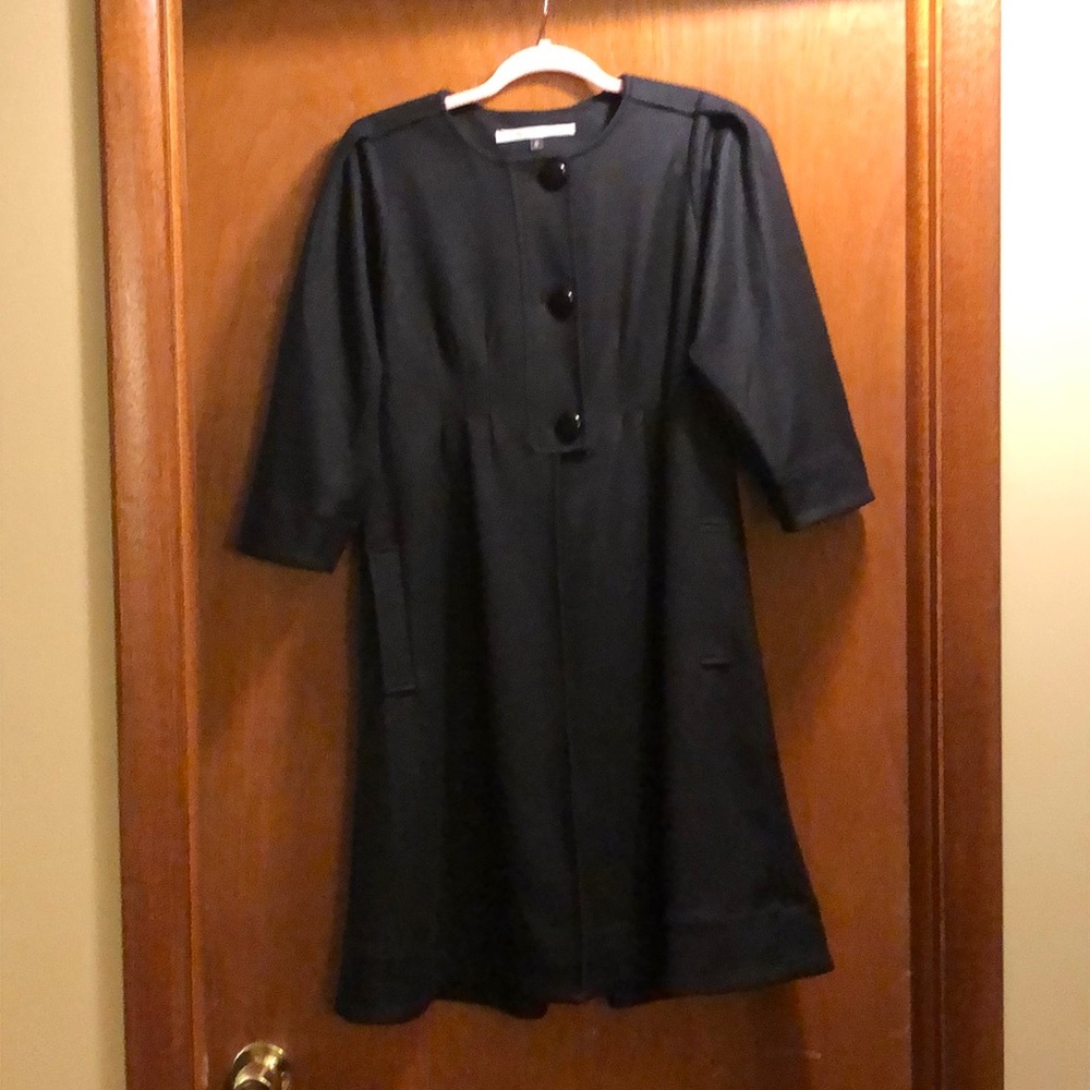 Diane vonFurstenberg 3/4 sleeve black dress coat